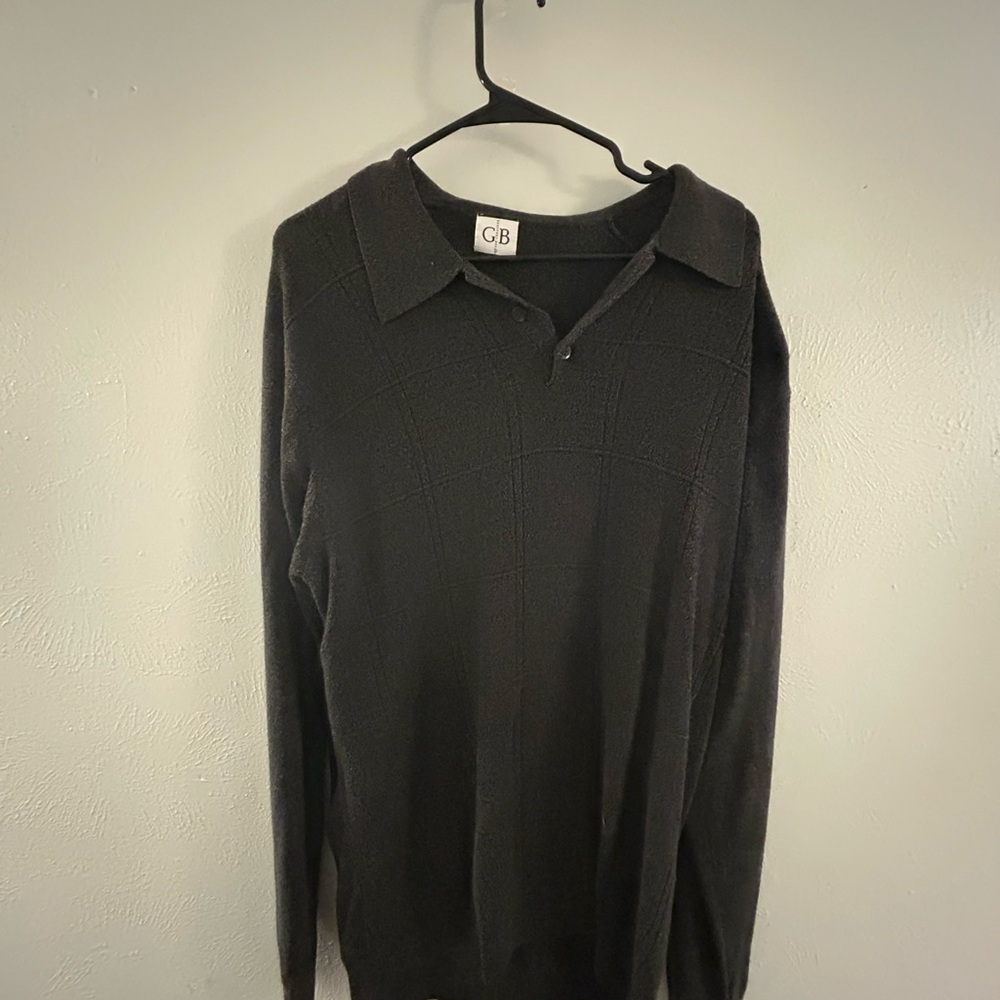 Wool Knit Long Sleeve Polo